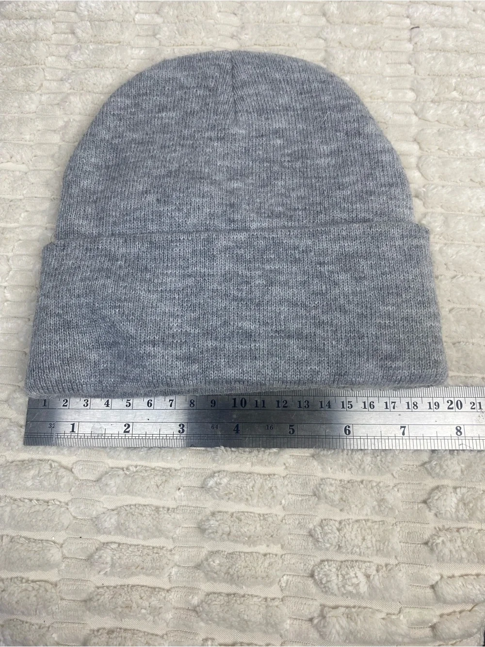 Pitbull Lovers! Bully Max Heather Grey Knit Beanie Brown Faux Leather Patch Cuff
